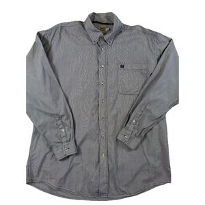 Cinch Shirt Adult XL Gray Plaid Button Up Embroidered Logo‎ Woven Cotton